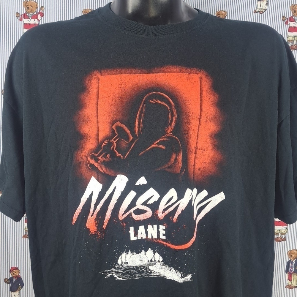 Misery Lane Horror Stephen King book movie graphic 2XL black & red t-shirt